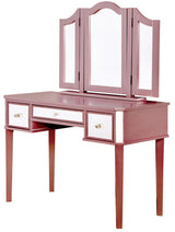 VIRGINIA Mirrored Pink 43" Wide Vanity with Stool