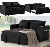 WAILEA Black 55" Wide Sofa Sleeper