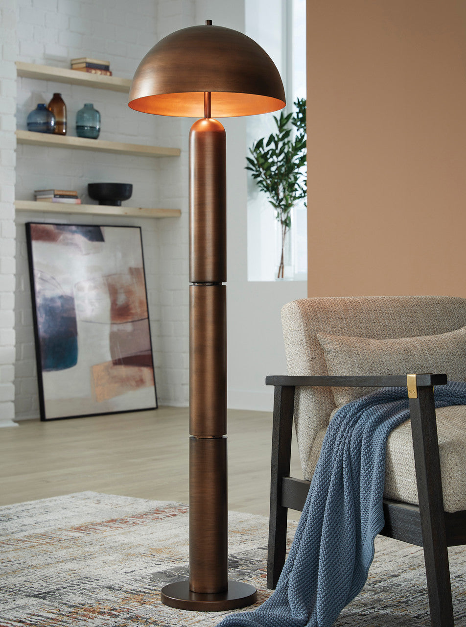 WALDORF Antique Copper 18" x 62" Height Floor Lamp