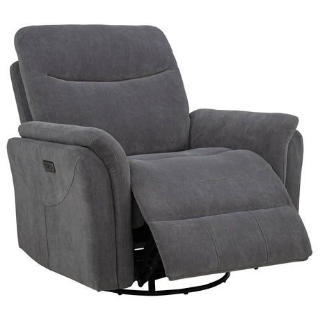 WARSAW Gray 37" Wide x 40" Swivel Power Recliner