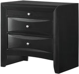 WATSON Black 26" Wide x 26" Height Nightstand with Pull-Out Tray