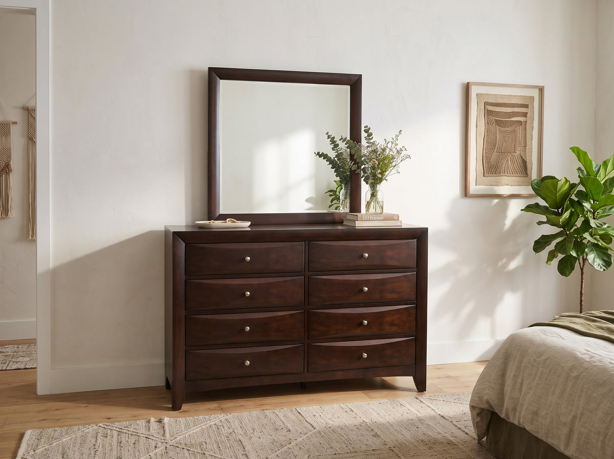 WATSON Dark Cherry 59" x 76" Height Dresser & Mirror