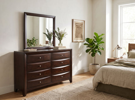 WATSON Dark Cherry 59" x 76" Height Dresser & Mirror