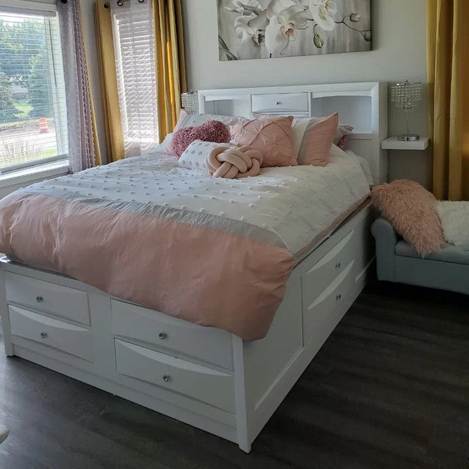 WATSON White 56" Height Storage Platform Bed