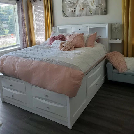 WATSON White 56" Height Storage Platform Bed