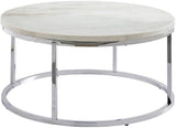 WESTFORK White Marble 3 Piece Table Set