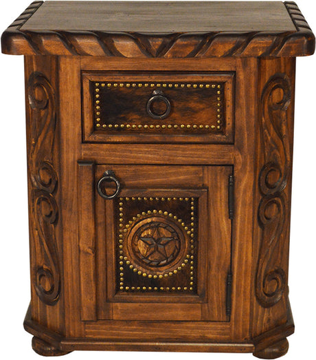 WESTON 26" Wide x 32" Height Nightstand with Real Cowhide