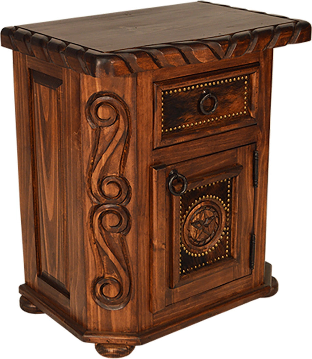 WESTON 26" Wide x 32" Height Nightstand with Real Cowhide