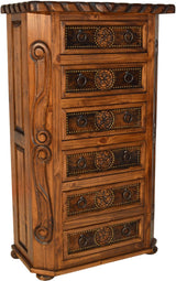 WESTON 37" Wide x 59" Height Chest with Real Cowhide