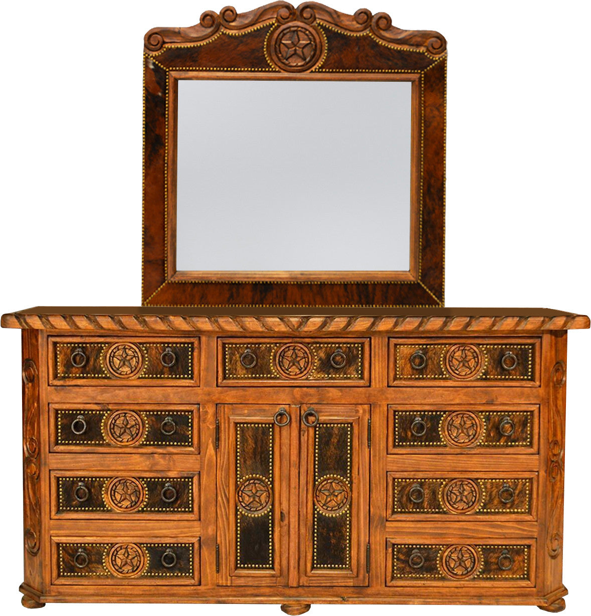 WESTON 84" Wide Dresser with Cowhide