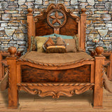 WESTON Rope Star 78" Height Poster Bed with Real Cowhide