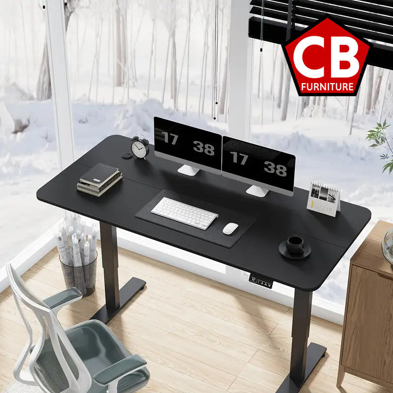 WHISTLER Black 55" x 24" Desk With Powered Adjustable Height (RTA)