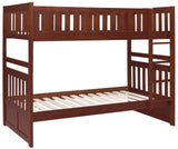 WILBUR Dark Cherry Twin over Twin Bunk Bed