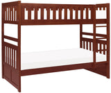 WILBUR Dark Cherry Twin over Twin Bunk Bed