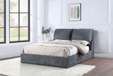 WISEMAN Gray Cloud Platform Bed with Pillow Headboard