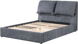 WISEMAN Gray Cloud Platform Bed with Pillow Headboard
