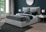 SISTINE Gray Plush Pillow Back Bed