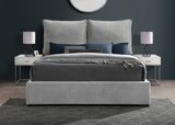 SISTINE Gray Plush Pillow Back Bed
