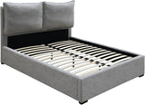 SISTINE Gray Plush Pillow Back Bed