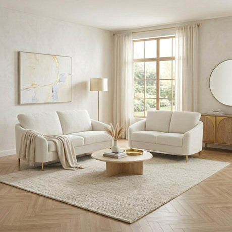 WISPERA White Sofa & Loveseat