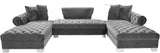 WYLIE Dark Gray Velvet Double Chaise Sectional