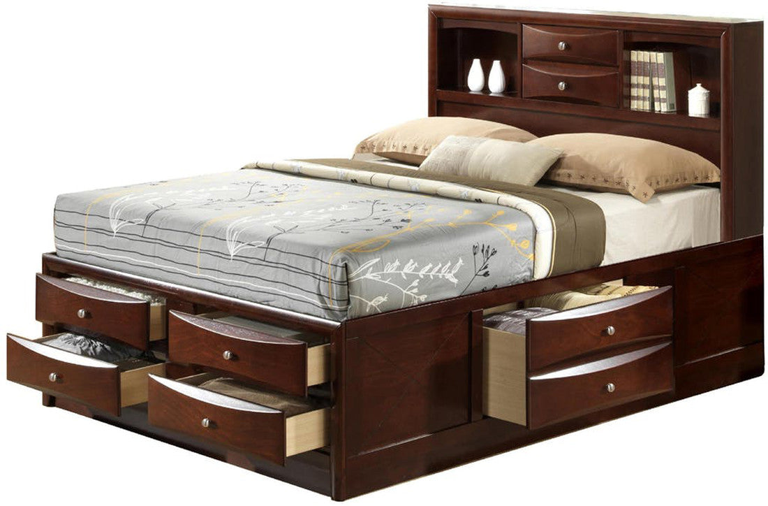 WATSON Brown 56" Height Storage Platform Bed