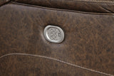 WESLEY Brown 100% Top-Grain Leather Reclining Livingroom with Adjustable Lumbar and Headrests