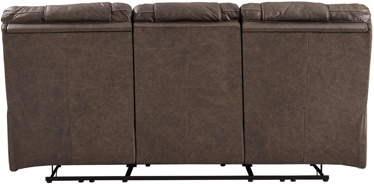 WESLEY Brown 100% Top-Grain Leather Reclining Livingroom with Adjustable Lumbar and Headrests