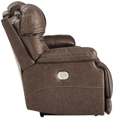 WESLEY Top Grain Leather Reclining  Sofa with Adjustable Lumbar and Headrests