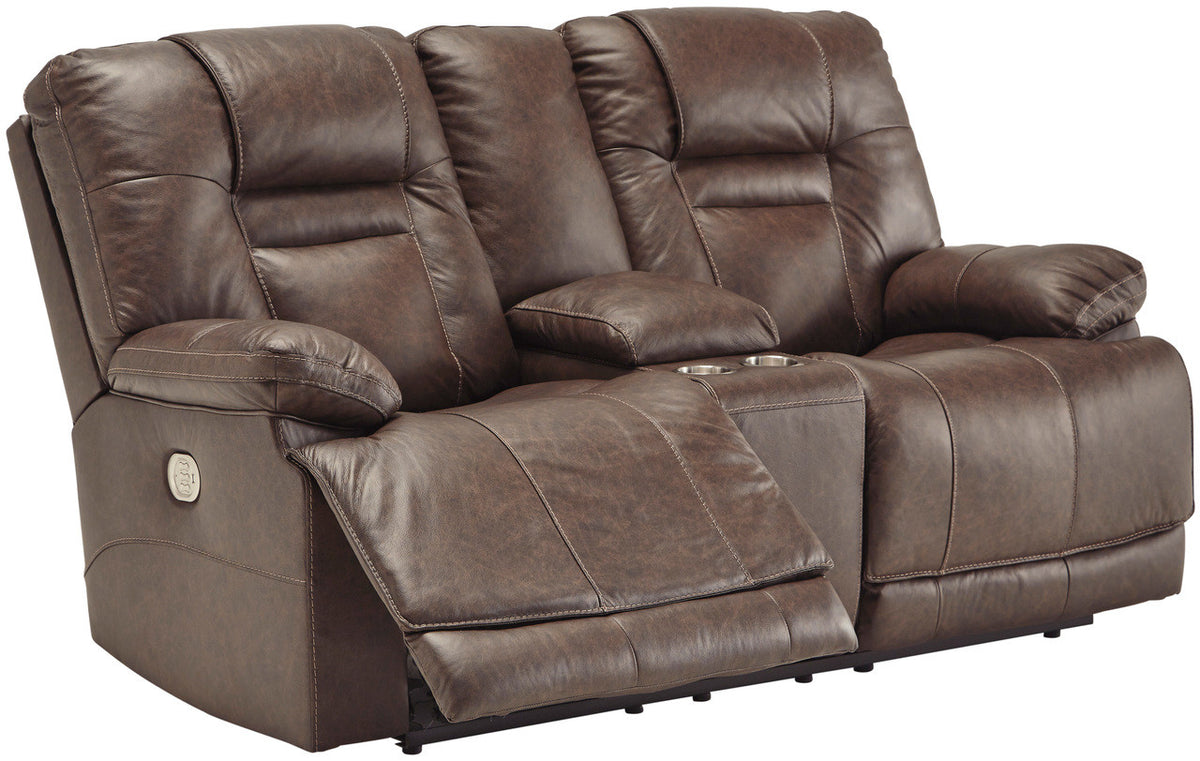 Wesley Top Grain Leather Reclining  Loveseat with Adjustable Lumbar and Headrests