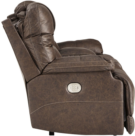 Wesley Top Grain Leather Reclining  Loveseat with Adjustable Lumbar and Headrests