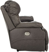 Wesley Gray Top Grain Leather Reclining  Sofa with Adjustable Lumbar and Headrests