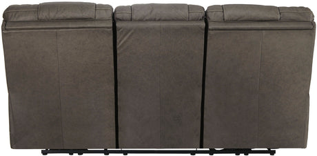 Wesley Gray Top Grain Leather Reclining  Sofa with Adjustable Lumbar and Headrests