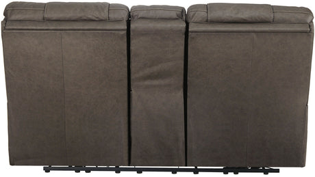 WESLEY Gray 100% Top-Grain Leather Reclining Livingroom with Adjustable Lumbar and Headrests
