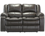 Wexford Grey Leather Reclining Loveseat
