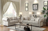 WILLIAMSBURG Neutral Tone Fabric Tufted Back Loveseat