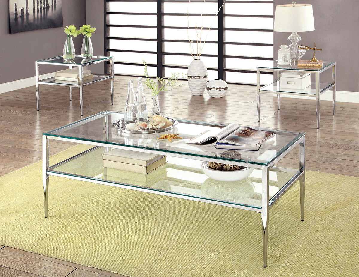 WINDSOR Chrome 3-PC Occasional Table Set