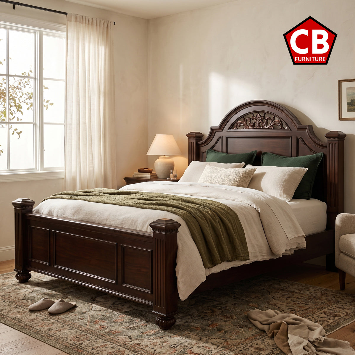 XIMENA Dark Walnut 64" Height Poster Bed