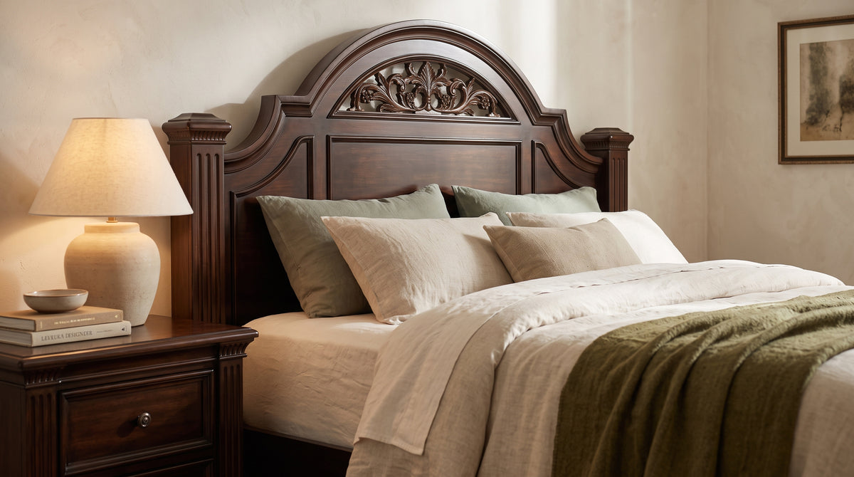 XIMENA Dark Walnut 64" Height Poster Bed