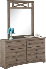 Xerces Aged Brown Dresser & Mirror