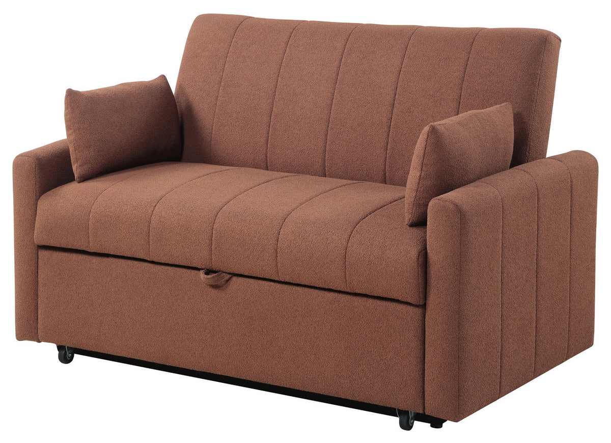 YALTA Copper Boucle Fabric 60" Wide Pull-Out Sofa Sleeper