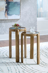 YOSHI Light Brown 2 Piece Nesting Table