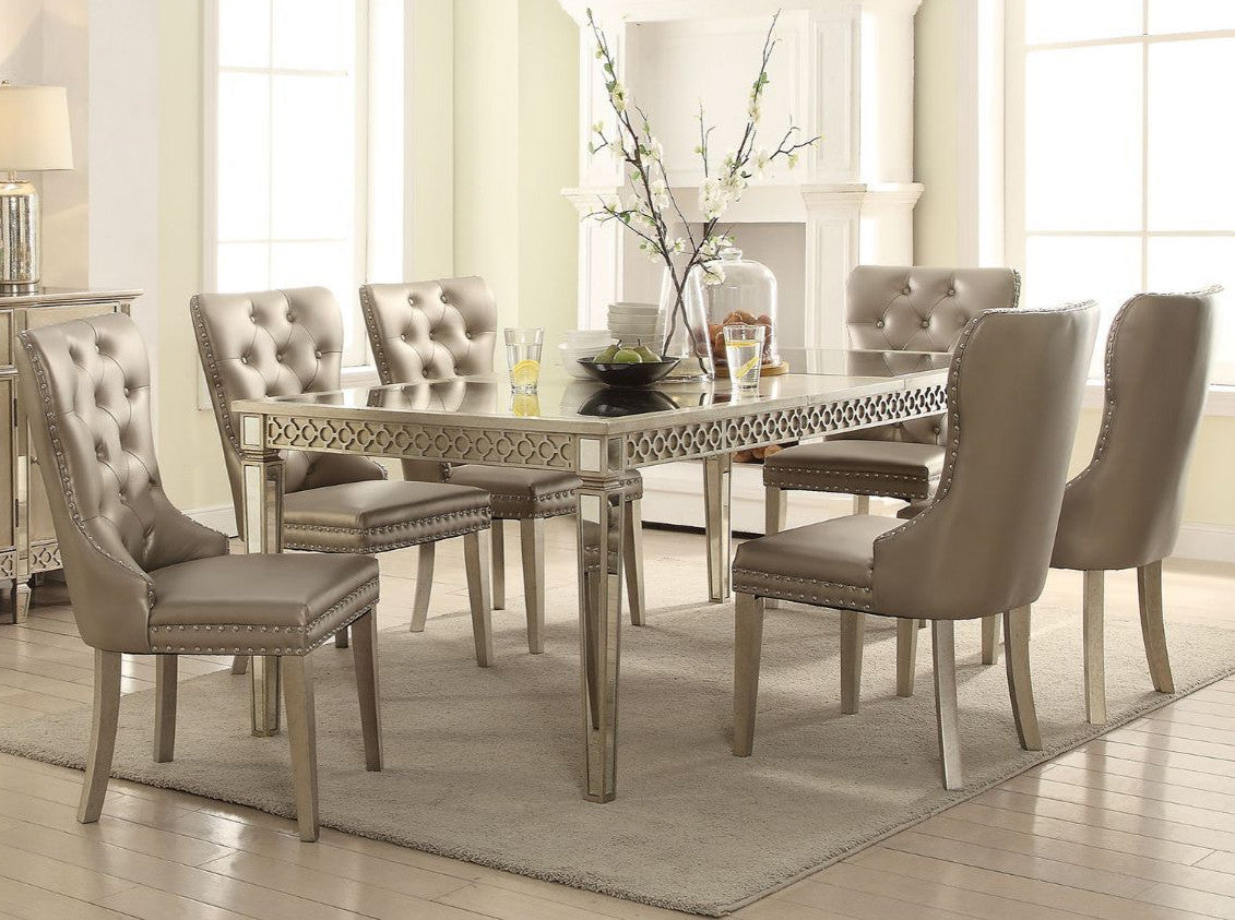 YEMEL Silver 7 Piece Dining Set