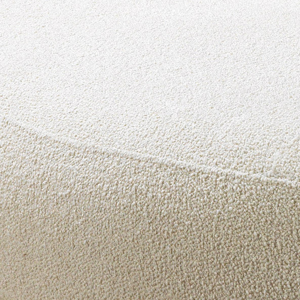 YENSA Ivory 130" Wide Boucle/Sherpa Rounded Sectional
