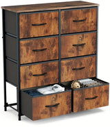 YESENIA Rustic Oak 35" Wide by 47" Tall 8-Drawer Dresser Chest (RTA)