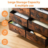 YESENIA Rustic Oak 35" Wide by 47" Tall 8-Drawer Dresser Chest (RTA)