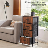 YESENIA Brown Fabric 18" x 37" COMPACT 4-Drawer Chest (RTA)