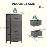 YESENIA Gray Fabric 18" x 37" COMPACT 4-Drawer Chest (RTA)