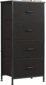 YESENIA Black Fabric 18" x 37" COMPACT 4-Drawer Chest (RTA)