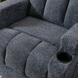 ZAIAM Dark Gray Linen 34" Wide x 42" Recliner with Vibration-Massage, Heating and Cupholders